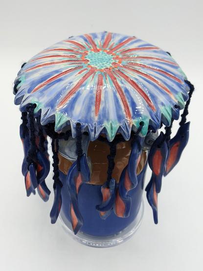 Pottery piece shaped like a jelly fish.
