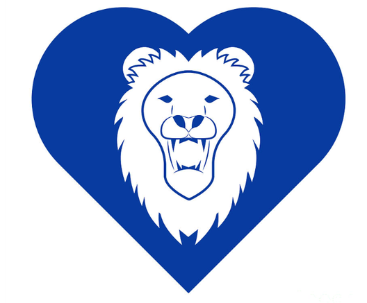 This blue lion design is the king of the jungle! Our blue Lion Cares image was designed to show lion spirit and support. The lion image is within a heart to show not just lion spirit but lion love as well. Many schools and colleges have the lion as a mascot, including Columbia, The College of New Jersey (TCNJ), Emmanuel, Finlandia, Georgian Court (GCU), Loyola Marymount (LMU), Texas A&M Commerce (TAMUC), University of Arkansas Ft. Smith (UAFS), Florida Memorial (FMU), Vanguard, Kings College (TKC), Langston, Lincoln, Soka, Kent School and St. Marks School of Texas.