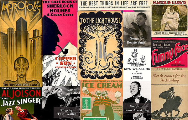 Collage of 2023 public domain works
