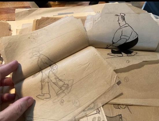 Surviving materials from a collection featuring early animation walk cycles of Avery and Walt Wallet, two of the lead characters of the 1918 Frank King comic strip series Gasoline Alley that Kelley worked on.
Manitou Productions