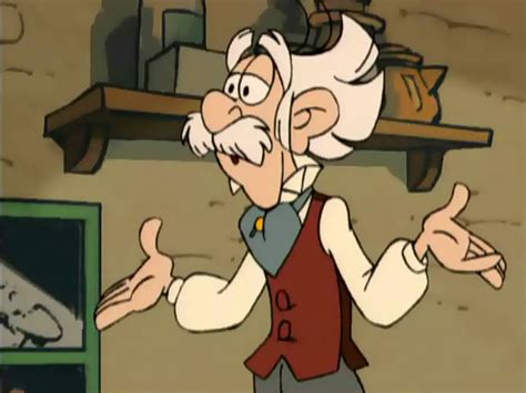 capure d'un dessin animé de Spirou montrant le personnage du compte de Champignac (riche scientifique excentrique spécialiste des champignons) en train de parler les bras écartés