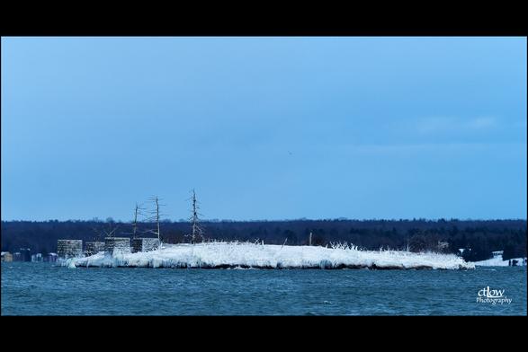 McNair Island, Three Sisters Island, Brockville, Ontario, Canada ice after the storm