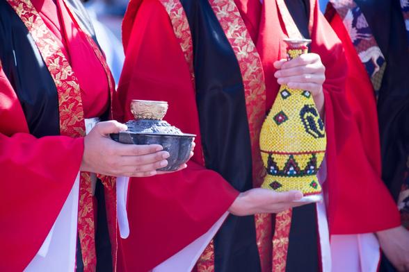 Okinawan traditional New Year's clothing and event