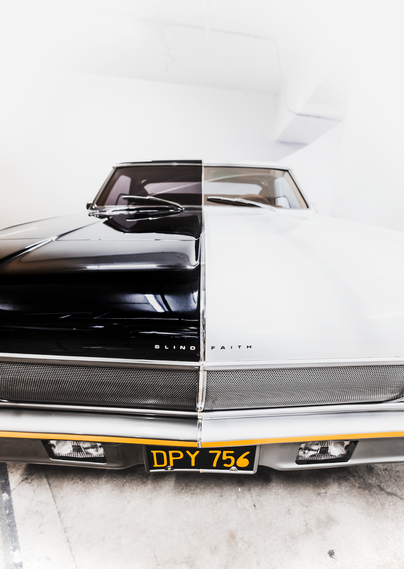 Created by automotive designer Harry Bentley Bradley, this radically customized vehicle is powered by a rear-mounted 1967 Oldsmobile Toronado V-8 that produces 395-horsepower. Bradley began building Blind Faith in 1973 and completed the innovative car ten years later. An earlier version of this custom creation, which Bradley conceived while working as a designer for General Motors in 1965, served as the prototype for the all-new 1968 production El Camino. When Mattel Toys hired Bradley in 1966 to design the first series of 16 “Hot Wheels” cars, he used this El Camino as inspiration for the distinctive Hot Wheels “look.”