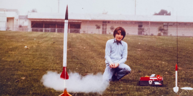 Young Me launching my Estes Sky Raider in 1980