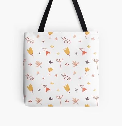 Floral design in a tote bag