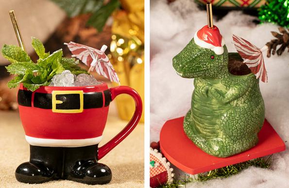Though Pacific Cocktail Haven isn't a Tiki bar, Christmas-themed glassware at its Miracle pop-up is just as alluring for customers to take home.