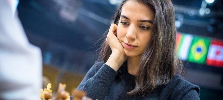 Grandmaster Sara Khademalsharieh competes in the ongoing rapid chess world championship without a headscarf.
