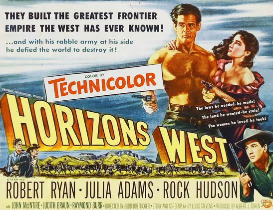 Theatrical poster for the 1952 western Horizons West.