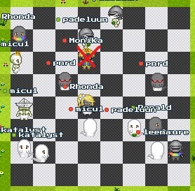 Screenshot vom Avatar-Schach im WorkAdventure von cyber4EDU - Schach Matt!