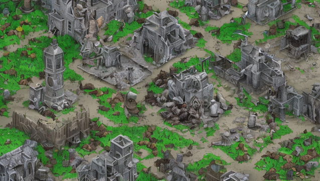 isometric map rendered in stable diffusion