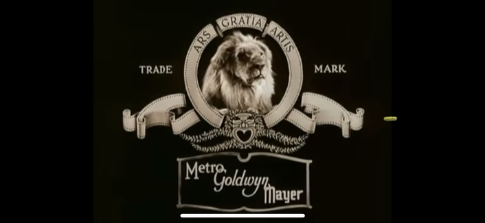 Opening title sequence, lion roars inside a gold crest, the name Merto Goodwin Meyer is framed underneath