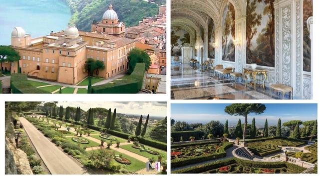 Photos depicting the luxury, inside and out, of the Papal residence in Castel Gandolfo, Italy.
