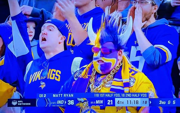 supporters d'un match de football US, peint en bleu et jaune