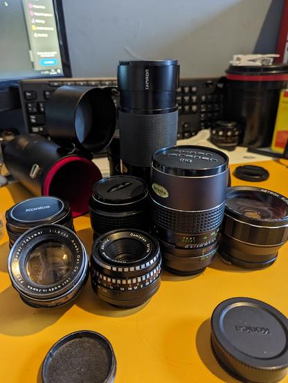 Various vintage lenses, probably M42 mount but that remains to be seen!