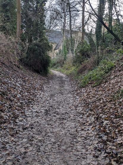 View from Holgate Lane, a medieval holloway, approaching the church