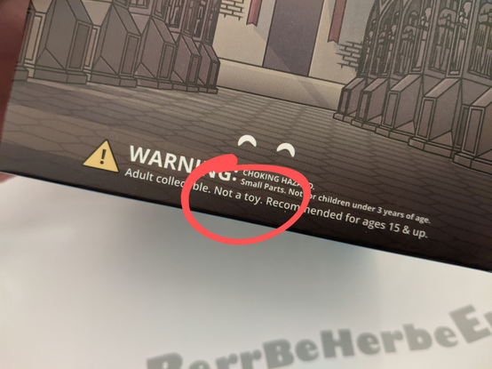 On the packaging, you can read the mention: "Not a toy".