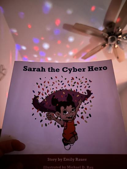 Pic of bedtime reading of kid’s book Sarah the Cyber Hero