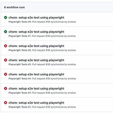 A list of GitHub Actions workflow runs