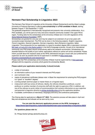 Detailed job description for PhD position at the University of Basel. If you have trouble seeing this, DM me and I'll send the description in plain text. Job description also available in German