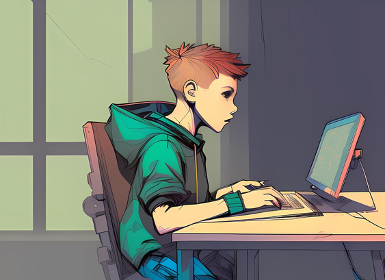 Teaserbild des Artikels: Jugendliche Person am Computer