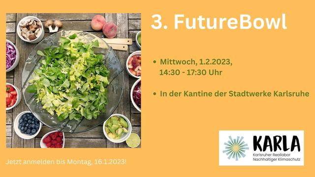 Einladung zur dritten FutureBowl am 1. Februar 2023 in Karlsruhe.