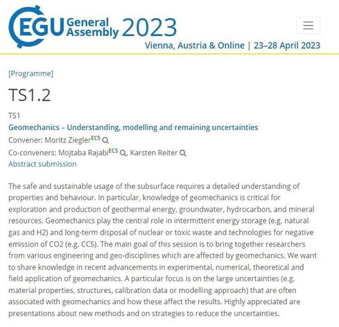 Session description of EGU 23 session TS1.2