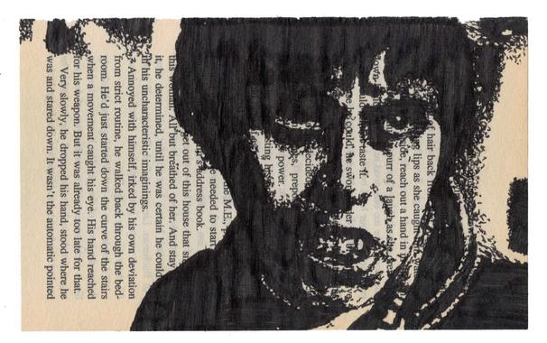 Drawing of a teenager in a Letter Man's jacket transforming into a monster.