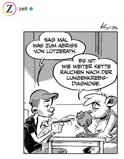 Marc-Uwe Kling und das Känguru am Tisch.