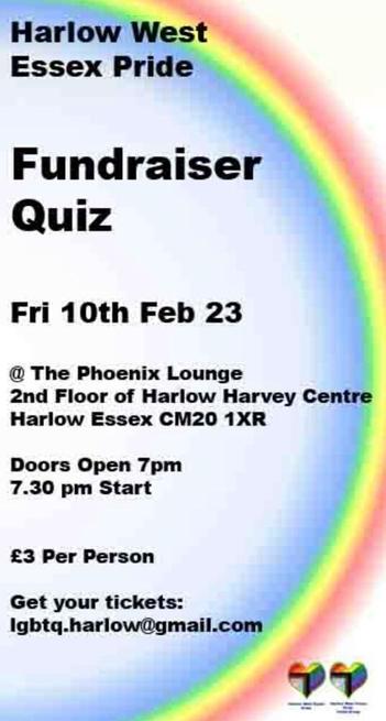 Harlow and West Essex Pride quiz poster