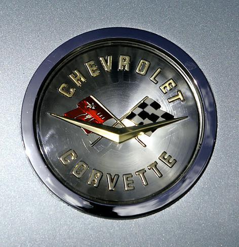 Auto badge on a 1958 Chevy Corvette