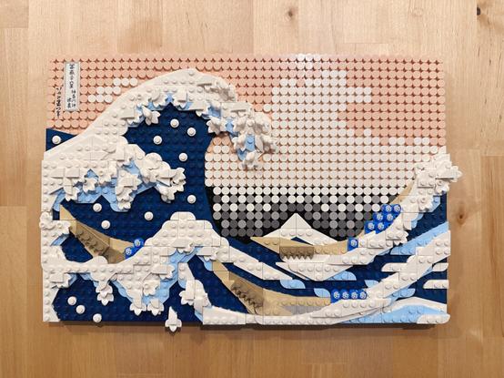 The Great Wave Lego set, without the frame