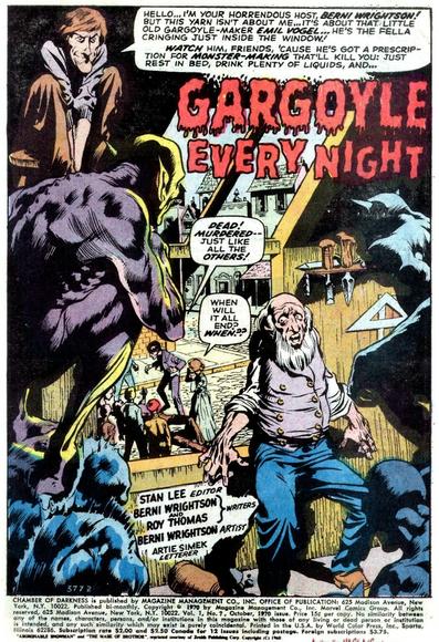 Splash page for 
GARGOYLE EVERY NIGHT
by Bernie Wrightson