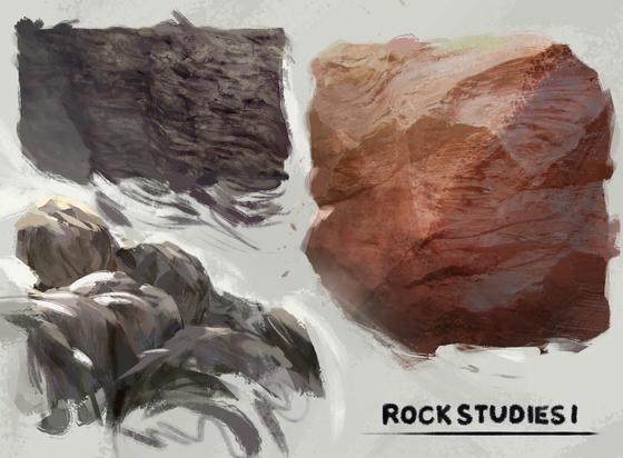 Digital sketches of rock walls