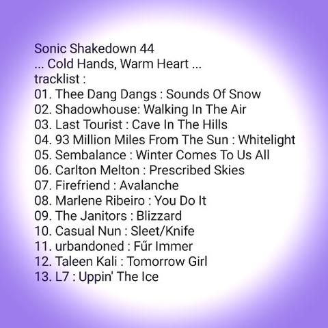 Sonic Shakedown 44 Tracklist