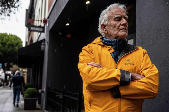 Collier Gwin, owner of Foster Gwin Gallery, who was seen in a video spraying water at an unhoused person on the sidewalk. Credit: Stephen Lam / The Chronicle