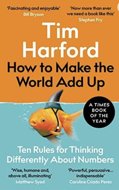 Cover of the book How to make the world add up picturing a gold fish swimming in the water but with a shark fin attached above the water