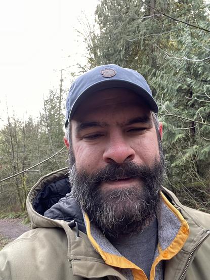 Bearded man in a forest