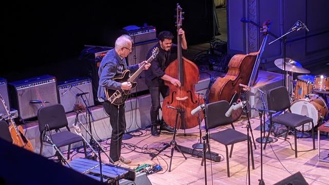 Bill Frisell on guitar, Brandon Lopez on upright bass