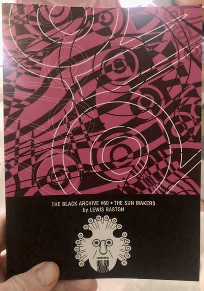 Cover of The Sun Makers, a monograph about a 1977 Doctor Who story, featuring a stylised Aztec mask.