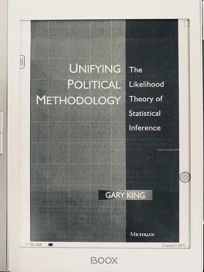 Unifying Political Methodology: The Likelihood Theory of Statistical Inference (Cambridge, UK and New York: Cambridge University Press, 1989; reprinted Ann Arbor, MI: University of Michigan Press, 1998).
