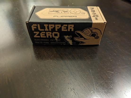 A Flipper Zero box on a table