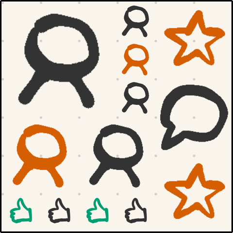Bunch of icons, some large, some small.