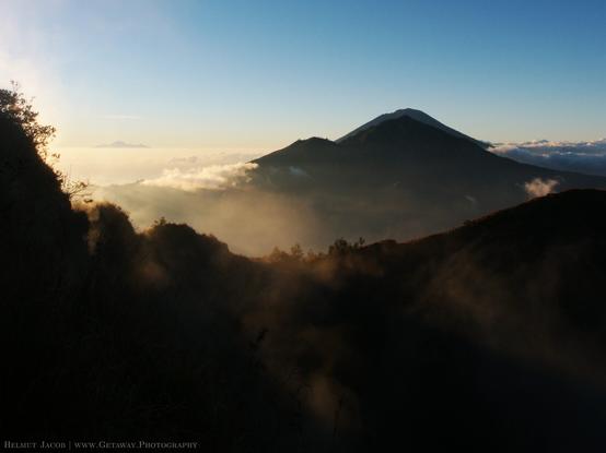 Sunrise photo from the top of mount batur, Bali