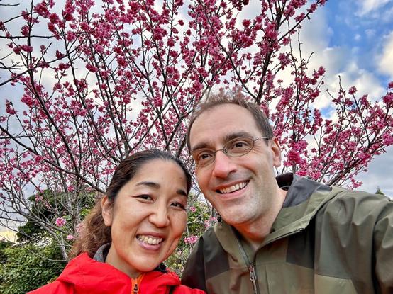 Portrait with cherry blossoms