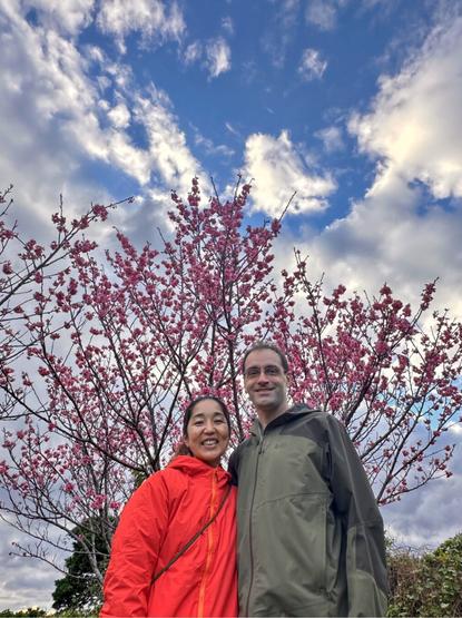 Portrait with cherry blossoms