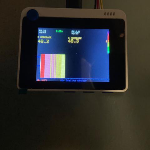 Screen of wio terminal showing data
