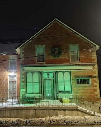"For the second year,

On the anniversary of the #QuebecCityMosque attack,

"My office is lit green to honour the victims. 

"We stand united against Islamophobia and all forms of hate in #KingTownship, #Vaughan, and across the country."

— Stephen Lecce, MPP for King-Vaughan,

Ontario Minister of Education