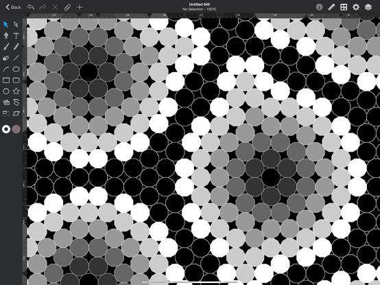 A close-up of the second tiling showing the dodecagons more clearly and how they share edges.