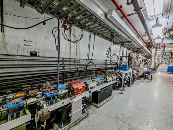 Looking Eastward toward the North Linac, one can see the recombined single beamline going into the North Linac.